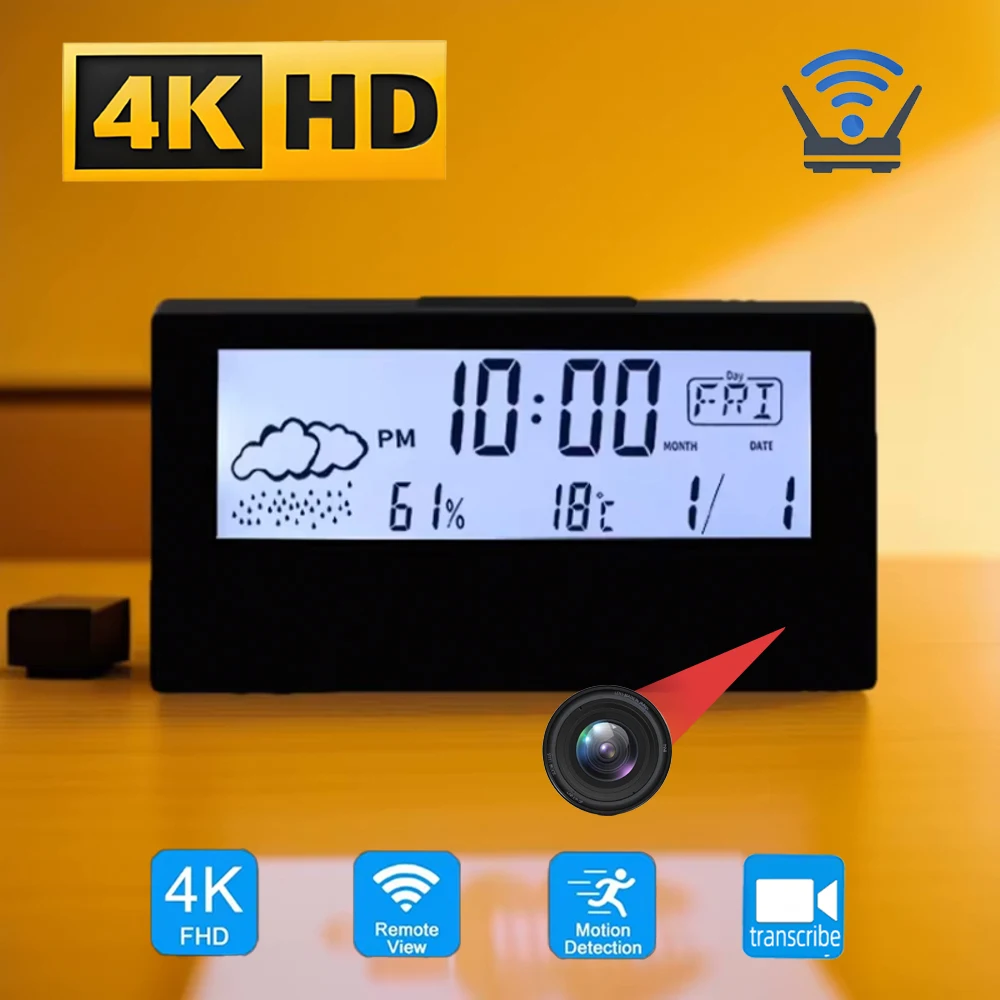 Hidden Camera Clock - Brand New 4KHD Mini Clock Camera,