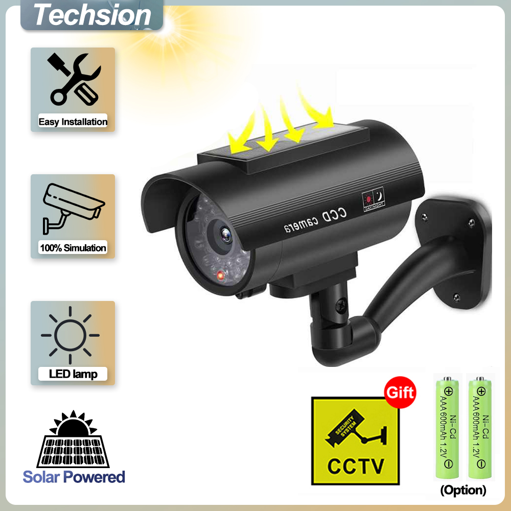 Home Security Indoor Cameras - Solar Panel Dummy Surveillance Camera Outdoor