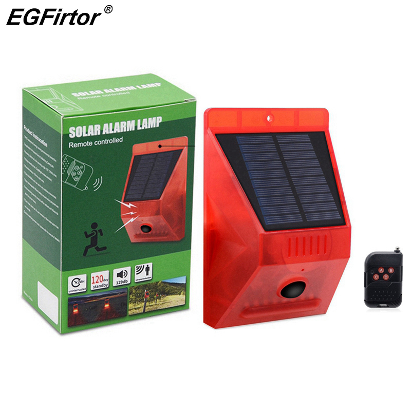 Home Yard Security - Solar Alarm Lamp Remote Control Security