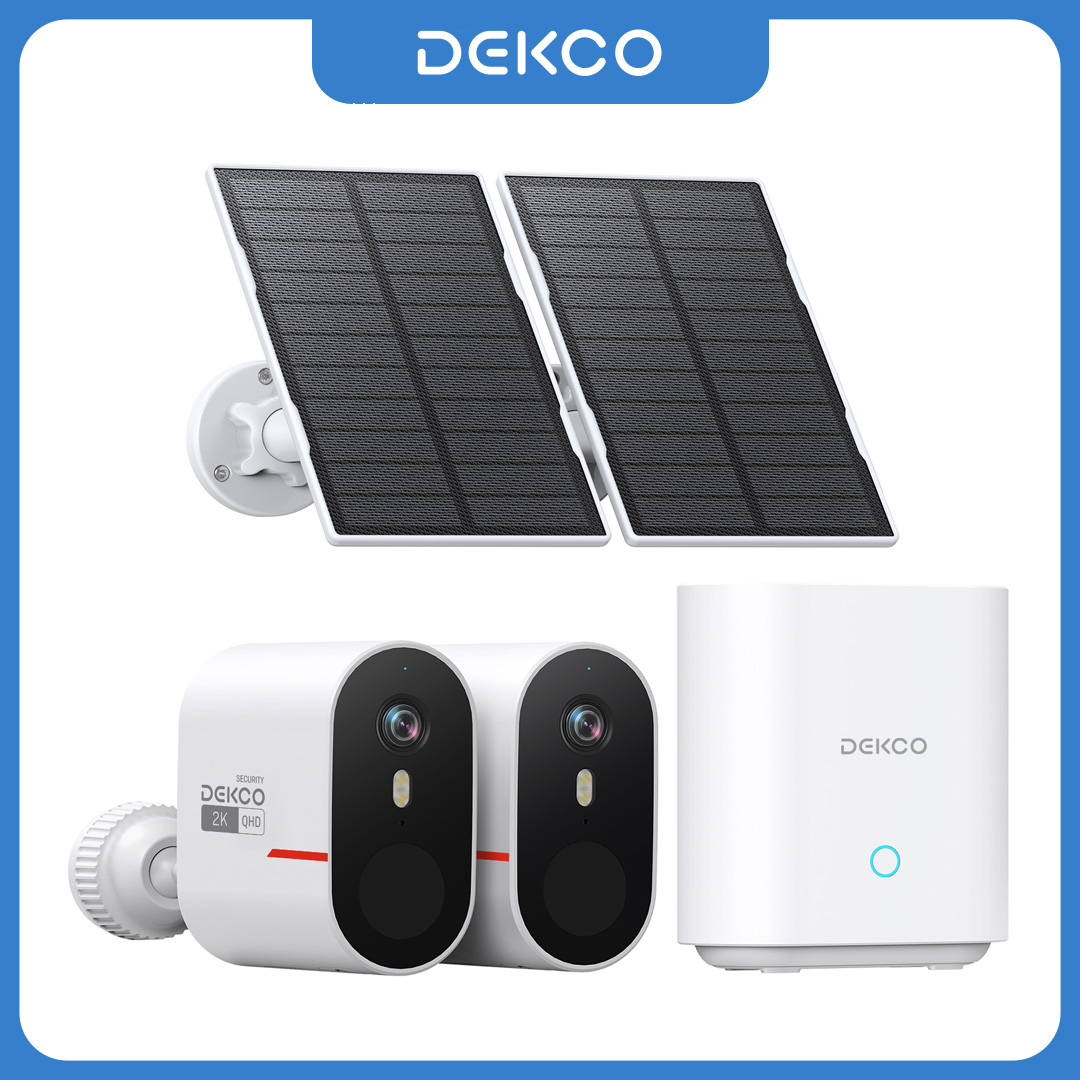 Home Security Indoor Cameras - Dekco 3MP WiFi Solar Camera System