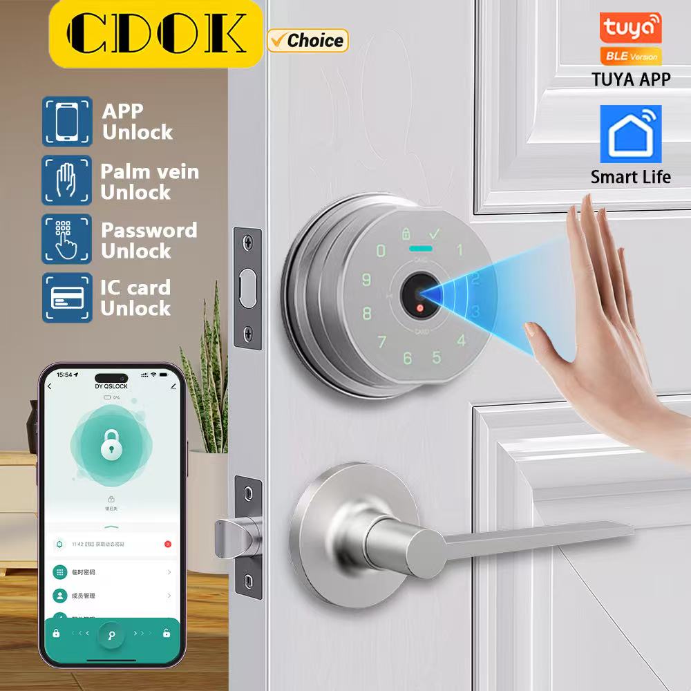 Home Security Keypad - CDOK K10 Smart Lock, Palm Vein/Fingerprint
