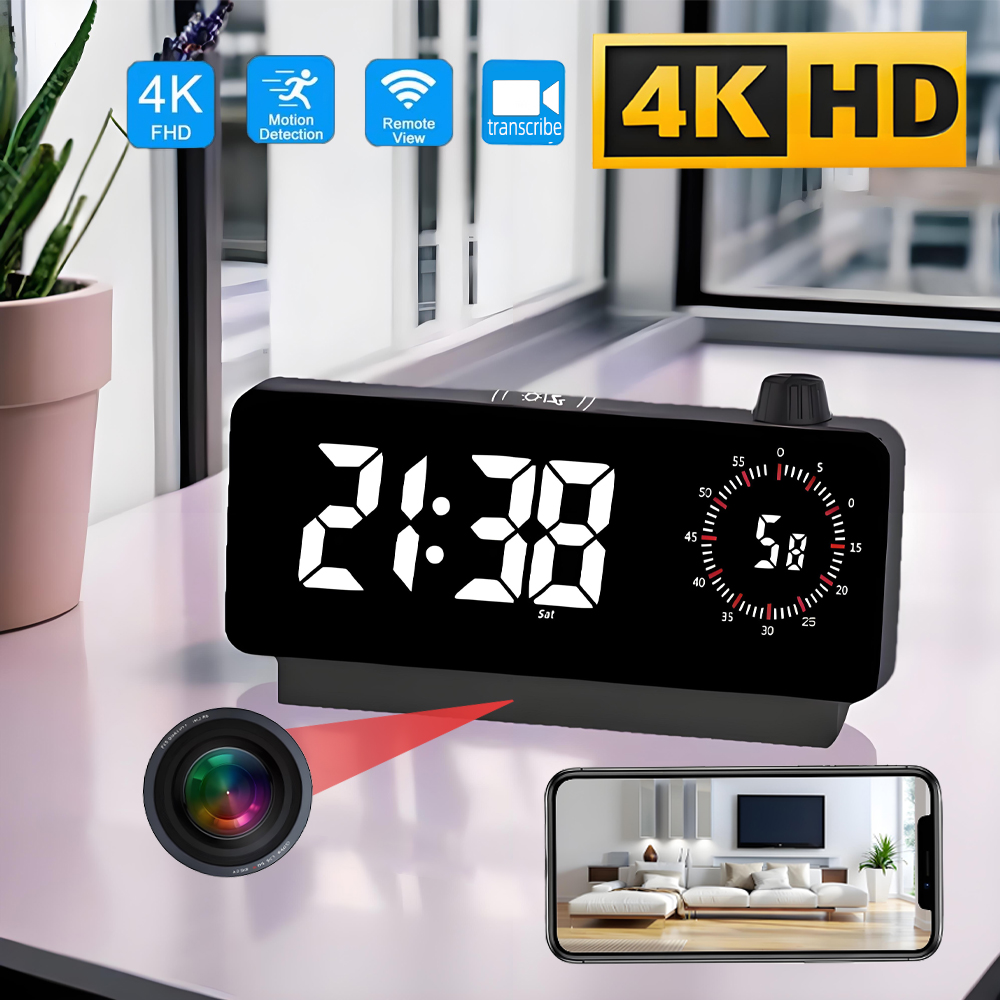 Hidden Camera Clock - 4K HD Mini WiFi Clock Camera,