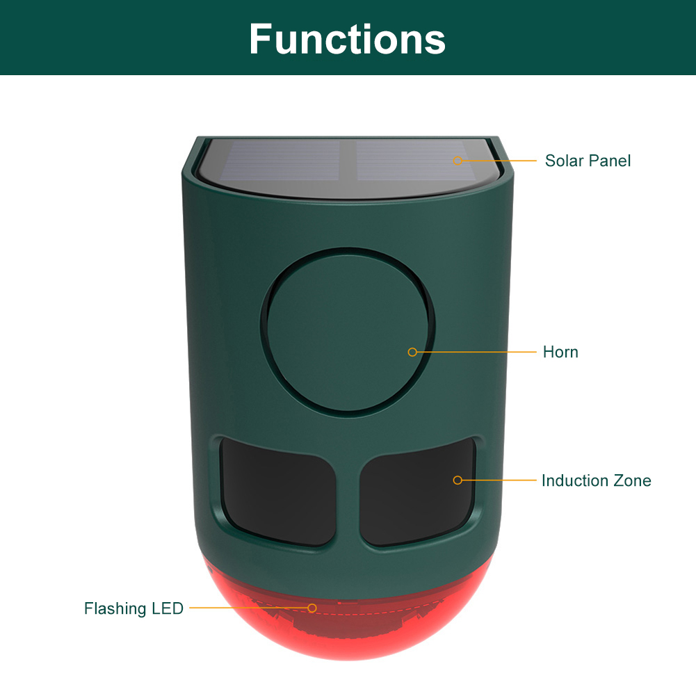 Home Yard Security - Solar Outdoor Motion Sensor Alarm Home