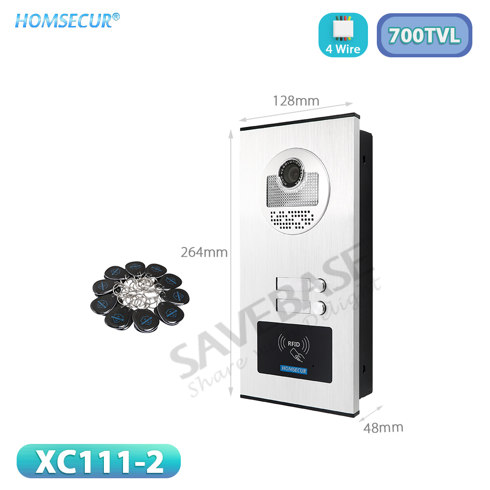 Home Security Key Fob - XC111-2 Flush Mount Outdoor Doorbell Camera