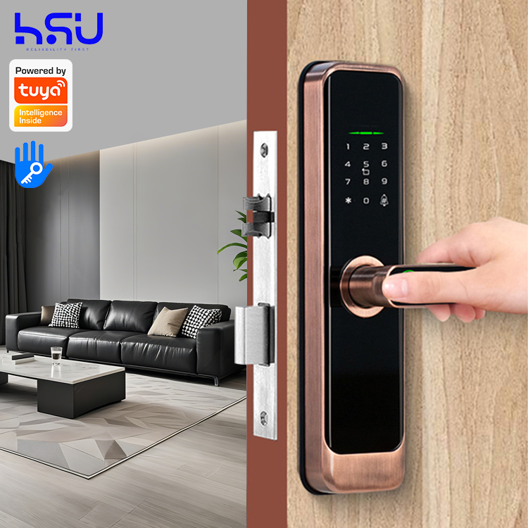 Home Security Door Lock - Digital Smart Doorlock Passcode Home Wooden