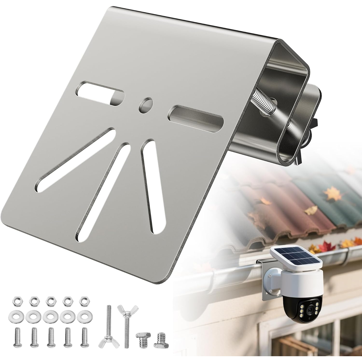 Home Security Eufy - 1pc No Drill Stainless Steel Gutter