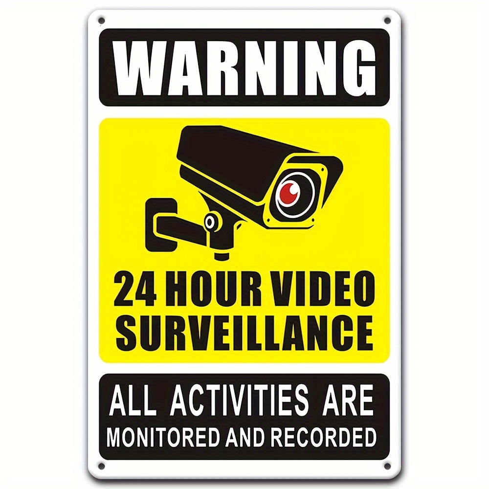 Home Security Services - 24/7 Video Surveillance Warning Sign -