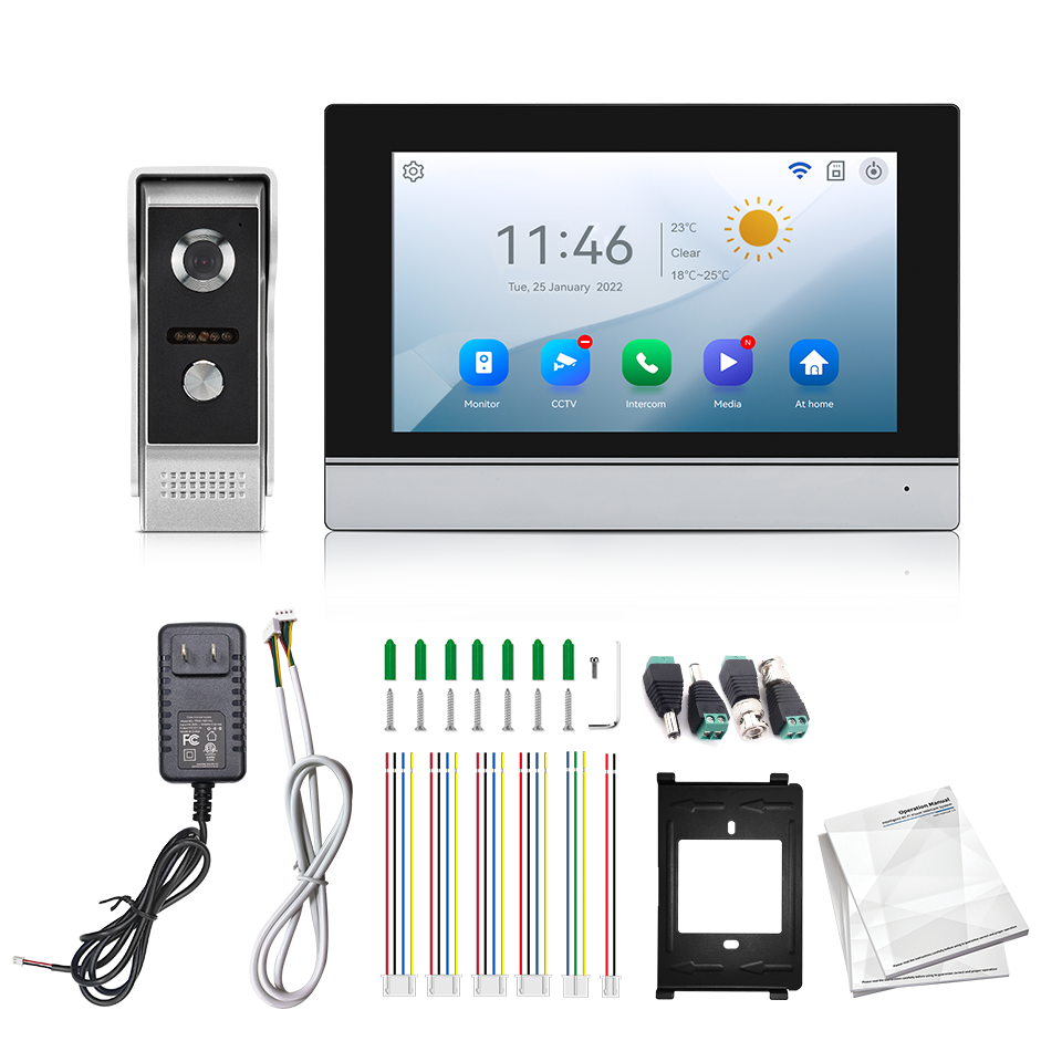 Home Security Indoor Cameras - 7Inch IPS Screen 2MP Tuya Remote