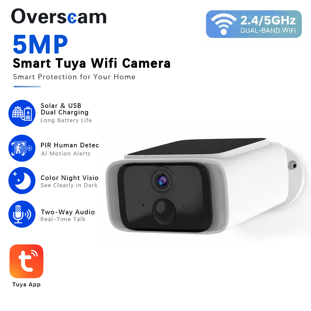 Home Security Company - Tuya 5MP Solar Security Camera Wireless