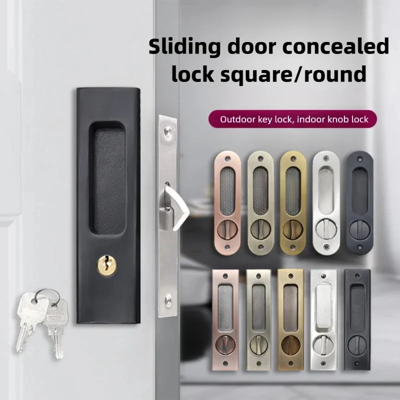 Home Security Door Lock - Heavy-Duty Black Sliding Door Hook Lock