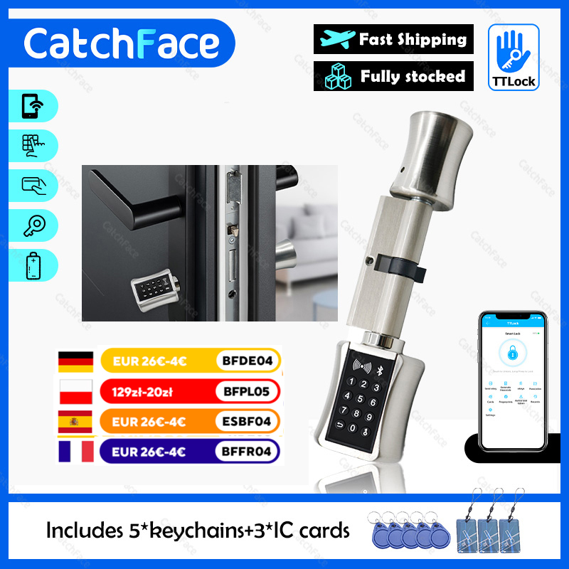 Home Security Keypad - TTlock Bluetooth Smart Cylinder Lock WIFI