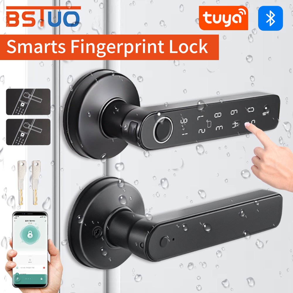 Home Security Keypad - Tuya Bluetooth Smart Door Lock, Fingerprint