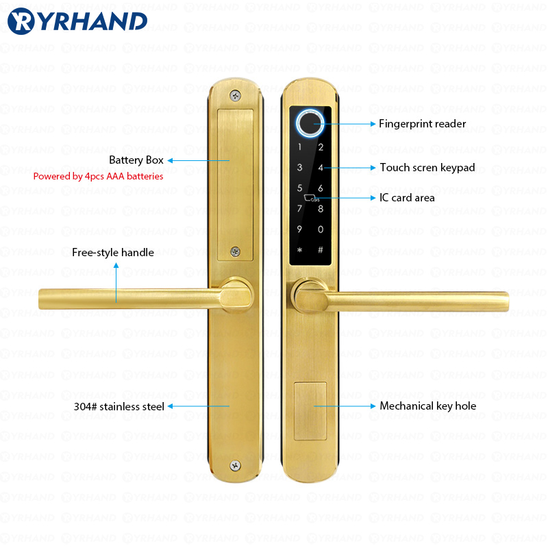 IP66 Gold Stainless steel Slid - Home Security Keypad recension och pris
