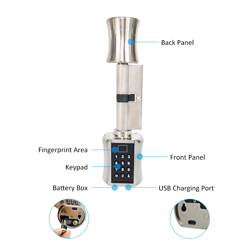 Fingerprint Smart Cylinder Loc - Home Security Keypad recension och pris