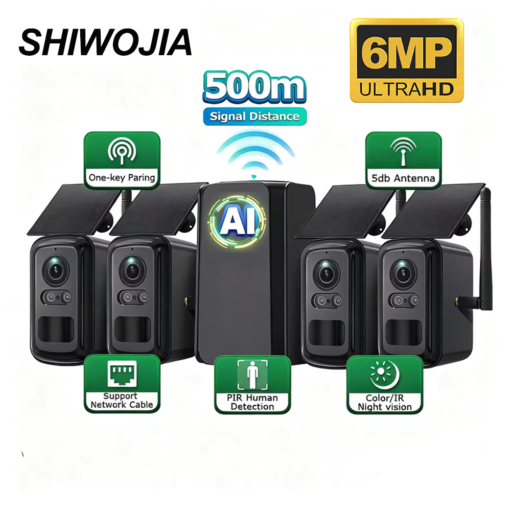 SHIWOJIA 6MP Solar Security Sy - Home Security No Subscription recension och pris