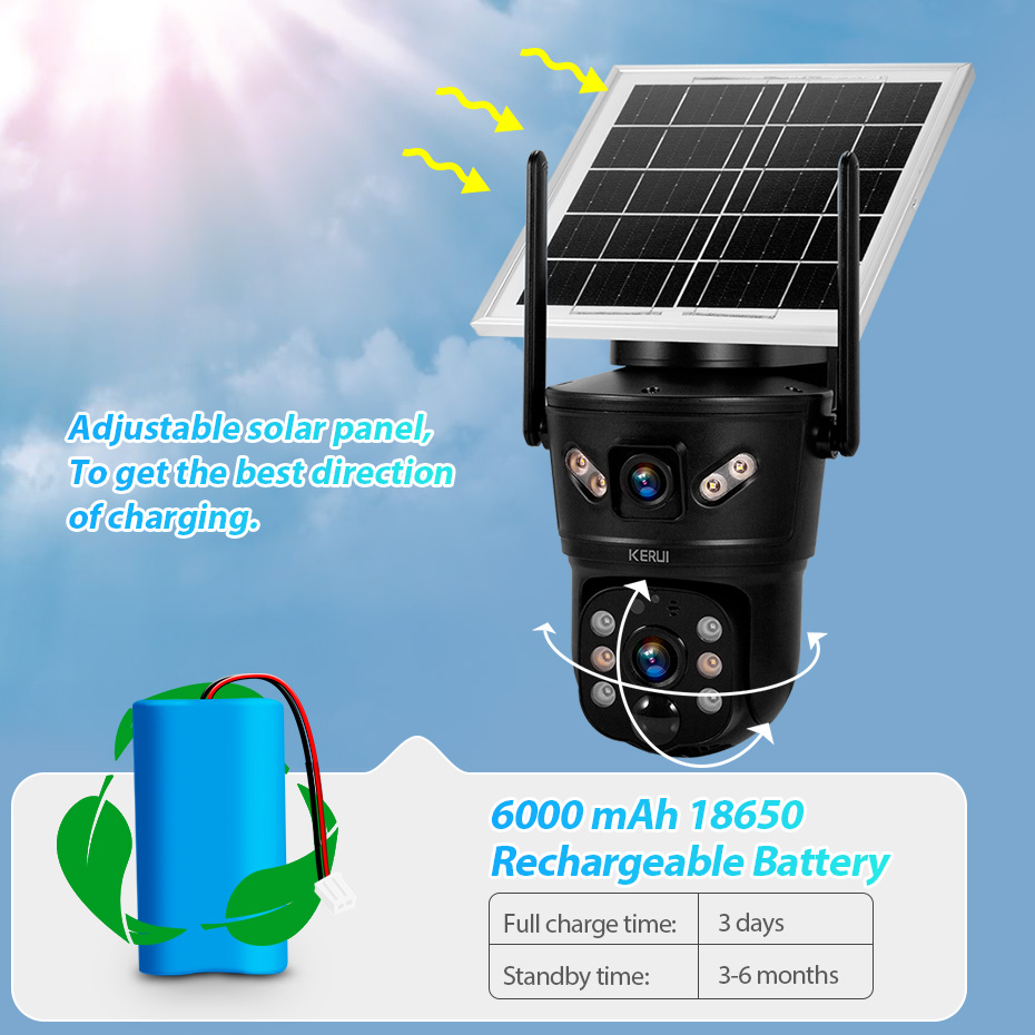 KERUI 6MP 4G SIM WiFi Solar Ca - Home Security Company recension och pris