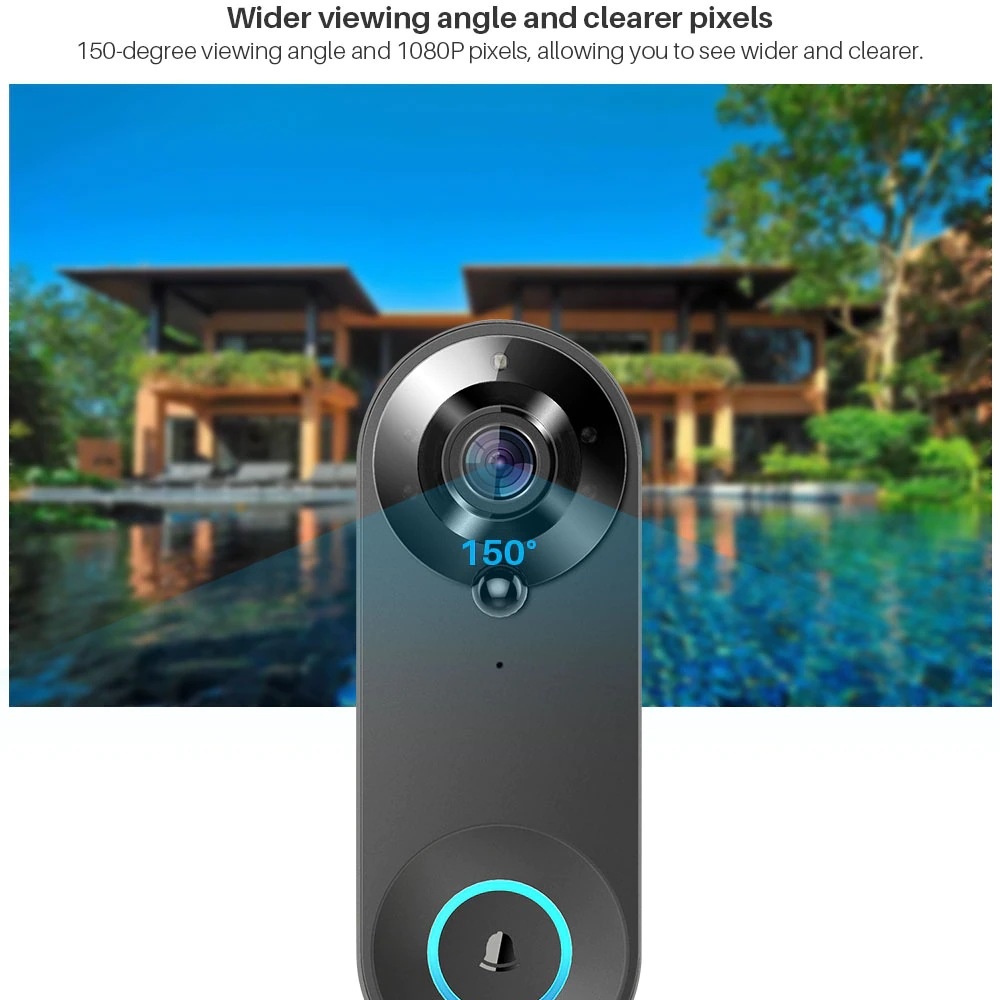 Tuya 1080P Wireless WIFI Doorb - Home Security Lidar recension och pris