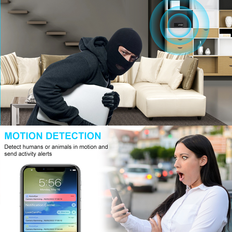 1080P WiFi Camera Digital Cloc - Hidden Camera Clock recension och pris
