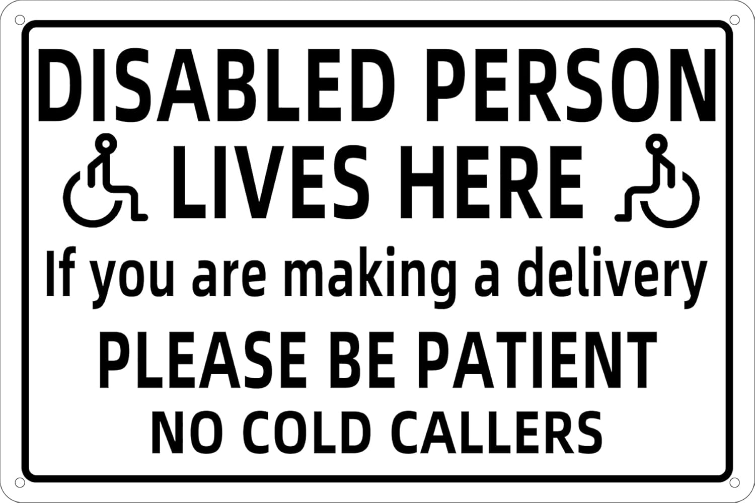 Warning Metal Sign Disabled Pe - Home Yard Security recension och pris