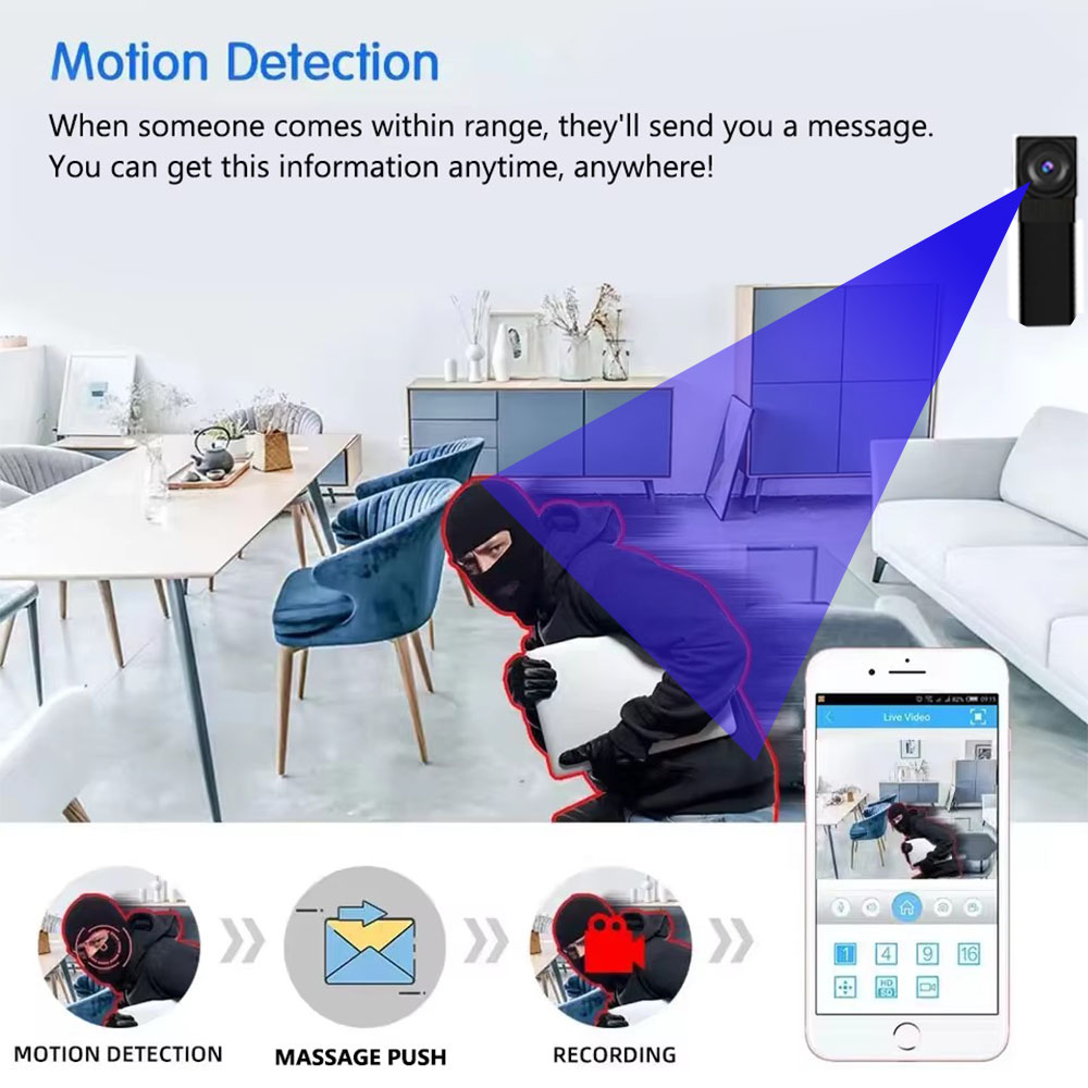 4K HD Mini WiFi Camera, Suppor - Hidden Camera Clock recension och pris