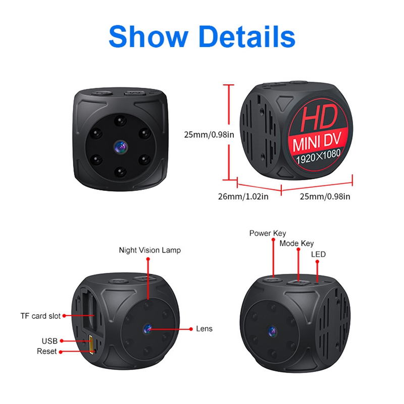 Mini HD Camera 1080p Portable  - Home Security Indoor Cameras recension och pris