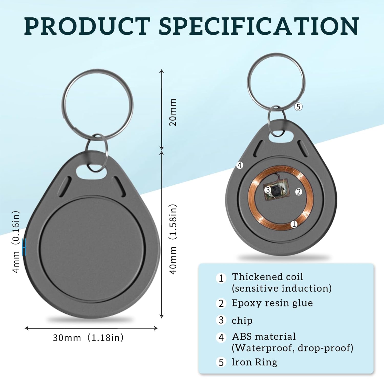 100P NFC Smart Key Tag Card,RF - Home Security Key Fob recension och pris