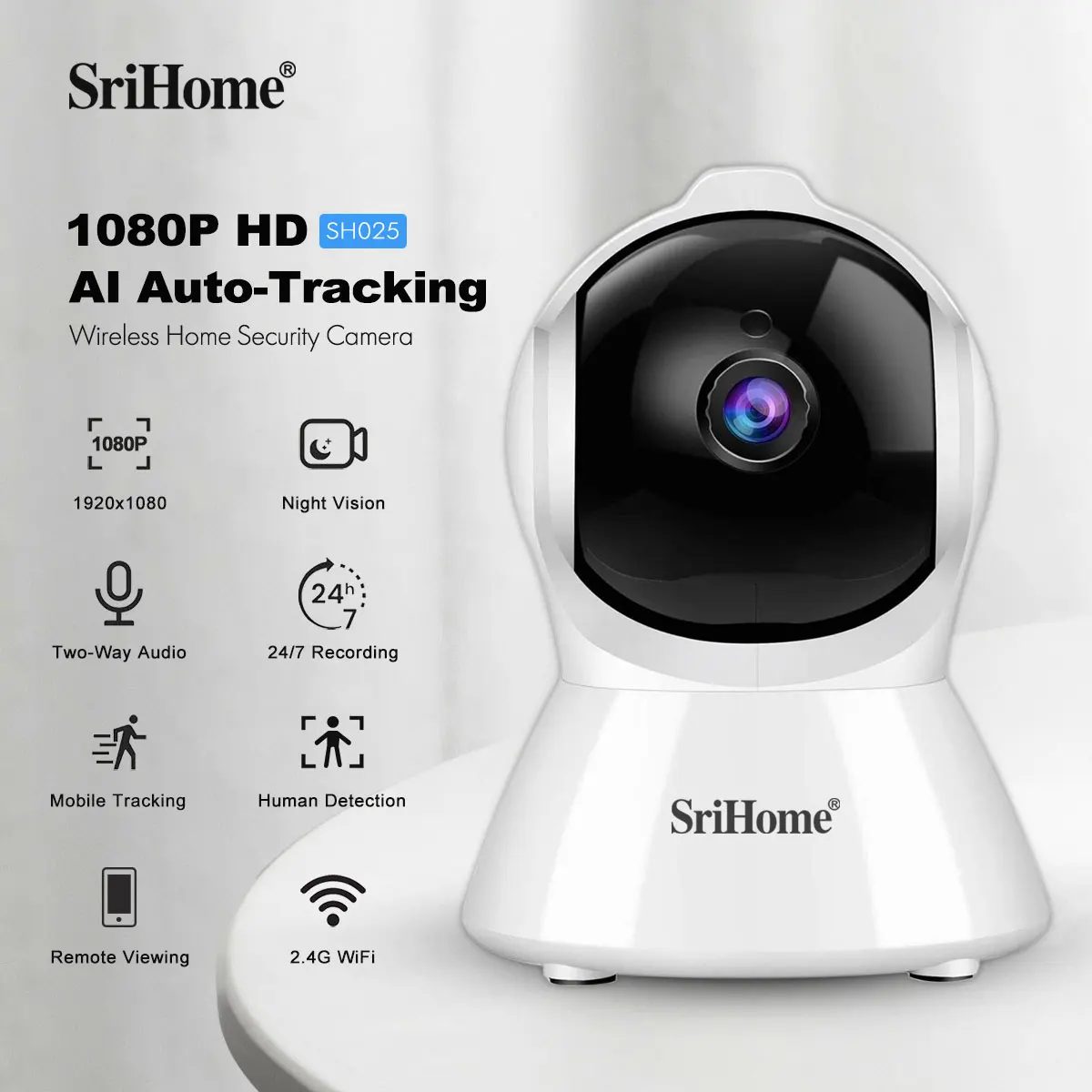 Srihome SH025 WiFi Camera Smar - Home Security No Subscription recension och pris
