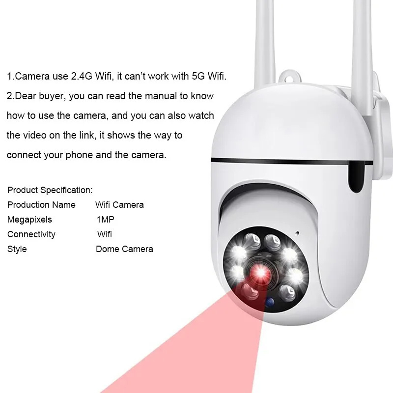 3MP 2.4G WiFi Camera Home PTZ  - Home Security Premium Eset recension och pris