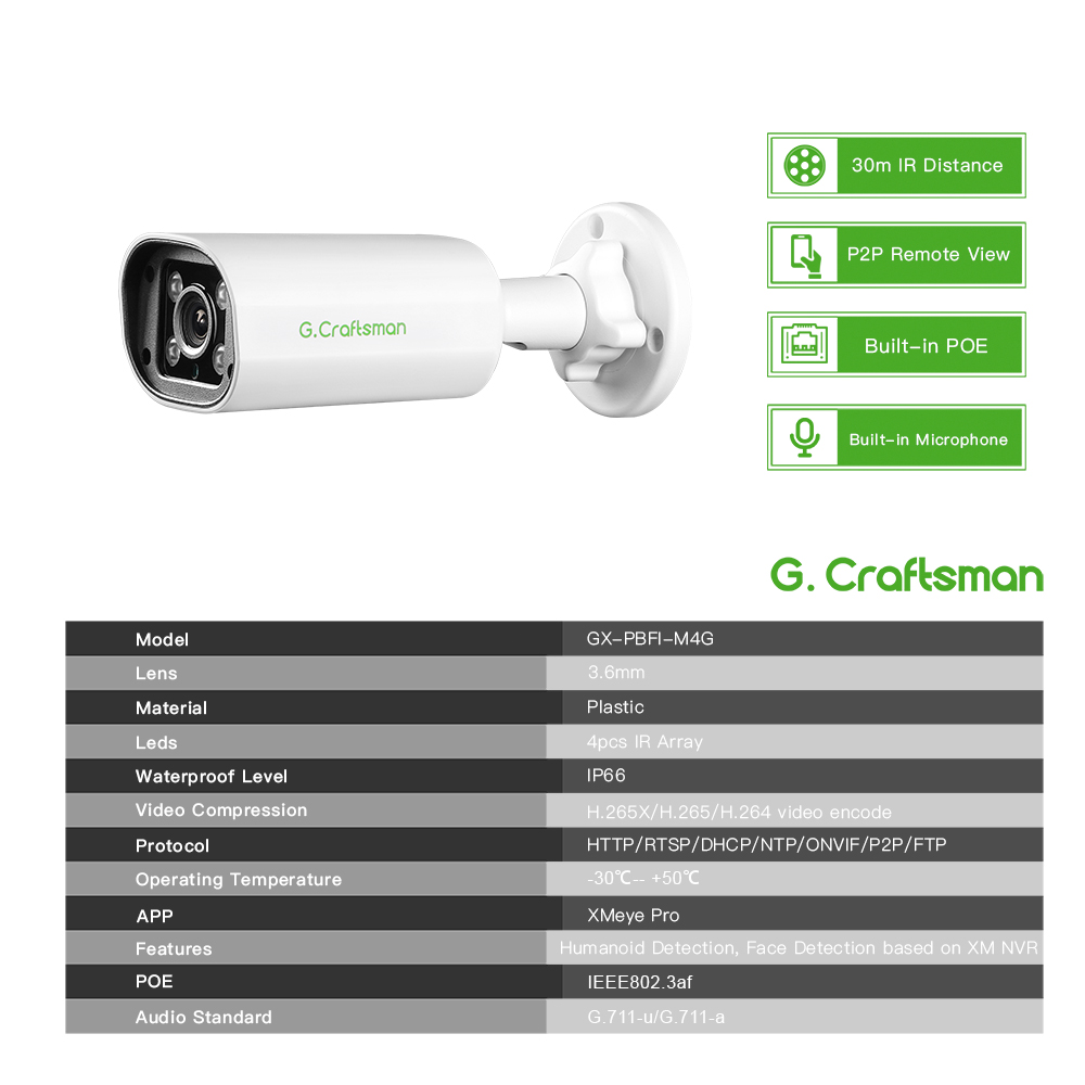 C GC PB 4MP POE IP Camera,Buil - Home Security Services recension och pris