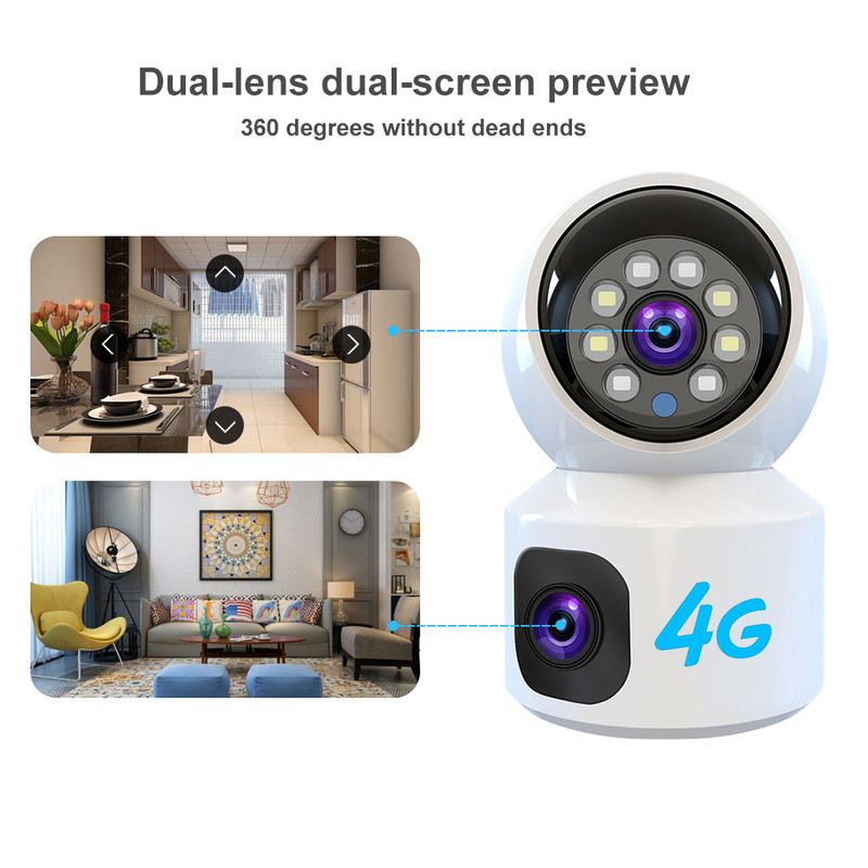 Dual Lens 6MP HD WiFi 4G PTZ C - Home Security Robots recension och pris