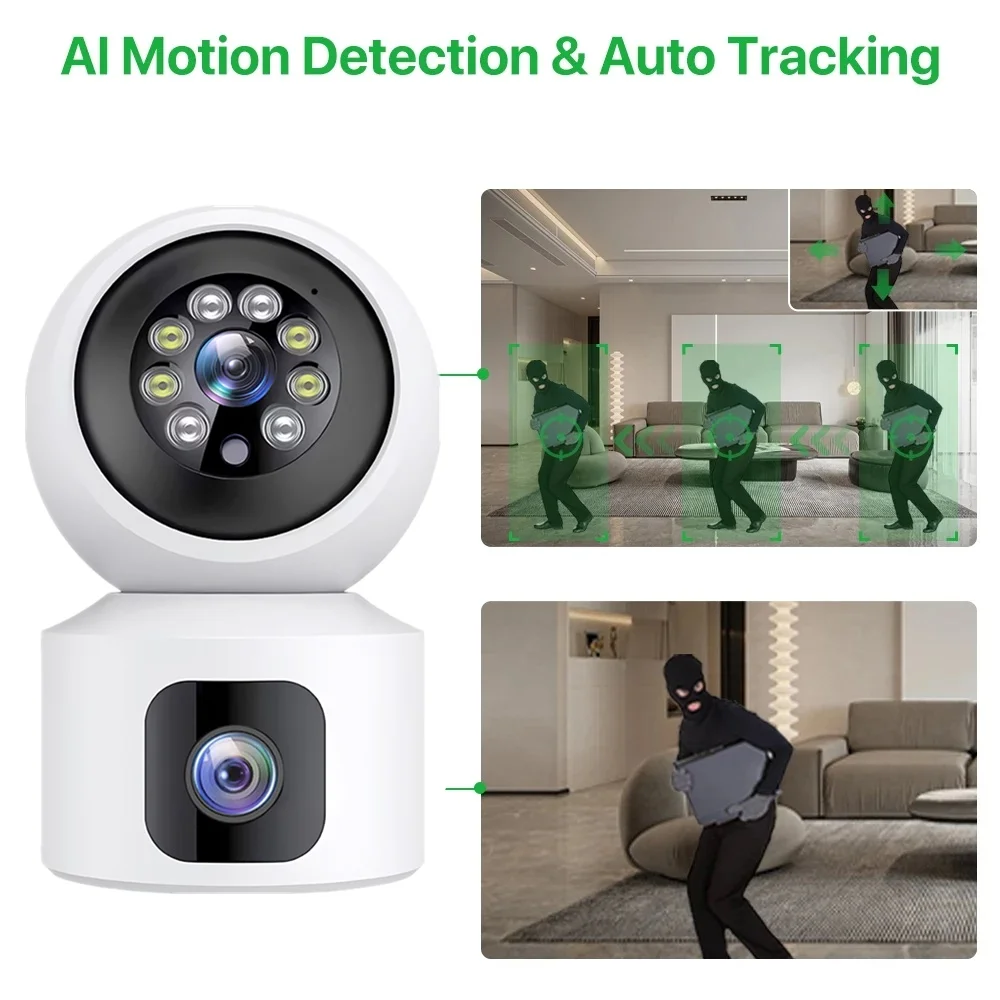 Dual Lens 6MP HD WiFi 4G PTZ C - Home Security Robots recension och pris