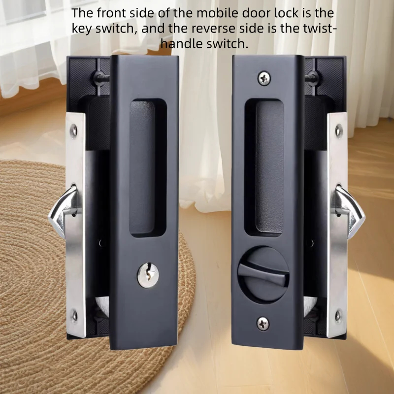 Heavy-Duty Black Sliding Door  - Home Security Door Lock recension och pris