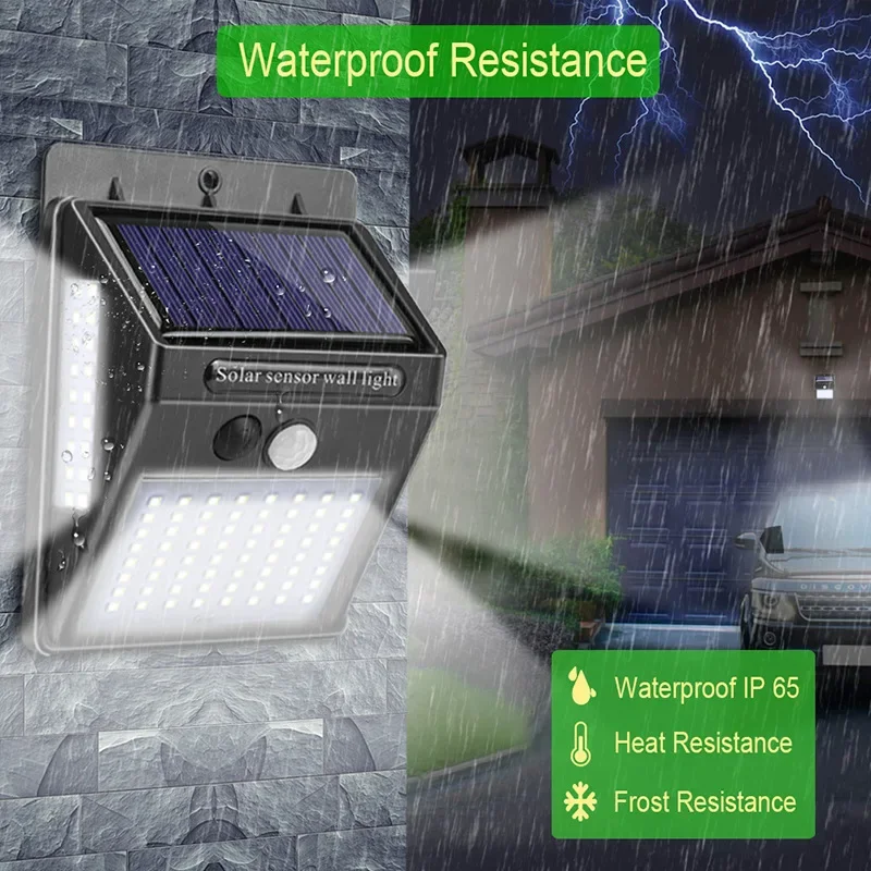 Outdoor Solar 100 LED PIR Moti - Home Yard Security recension och pris