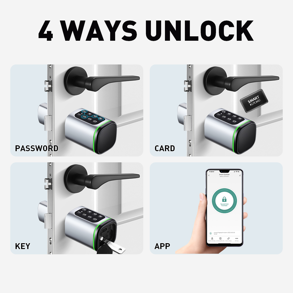 Smart Cylinder Lock Tuya 60-90 - Home Security Keypad recension och pris