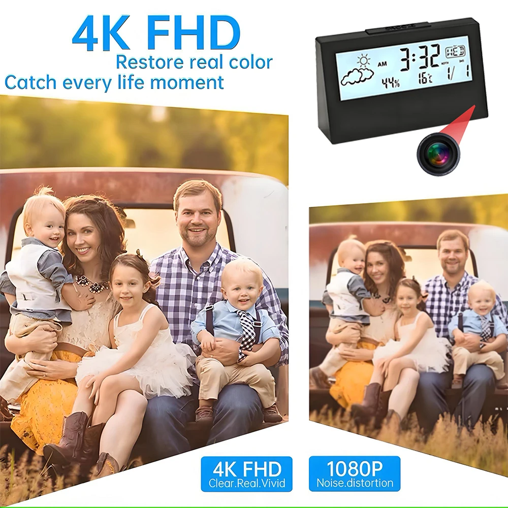 4K WiFi Clock Camera with Moti - Hidden Camera Clock recension och pris