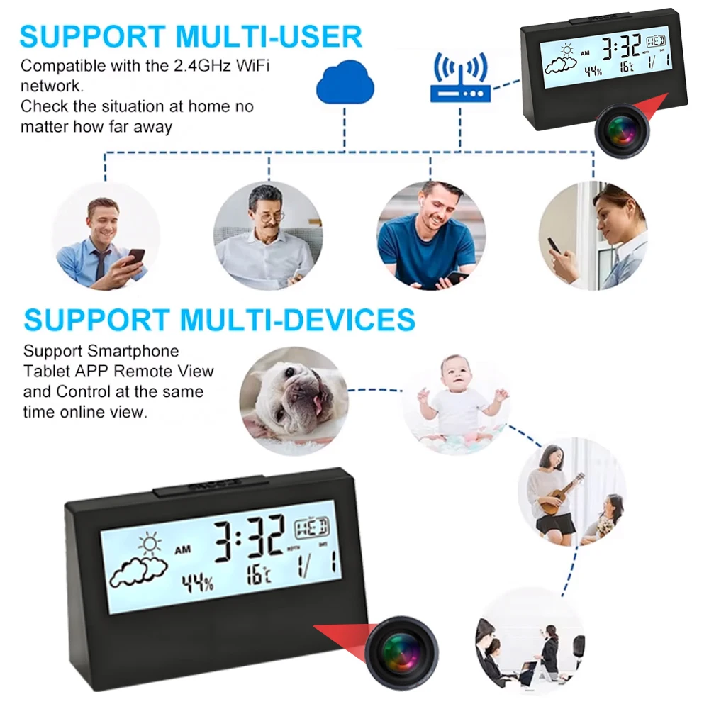 4K WiFi Clock Camera with Moti - Hidden Camera Clock recension och pris