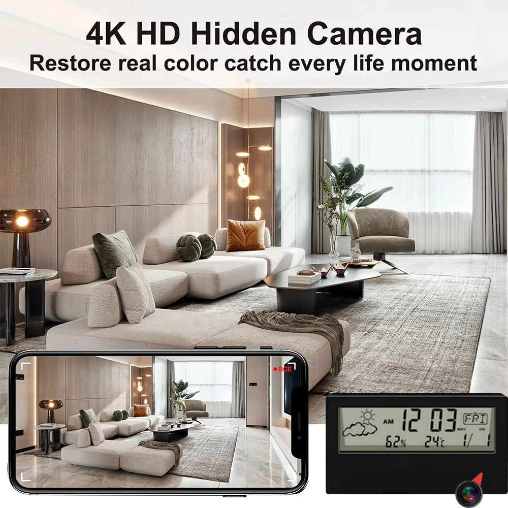 HD 4K New Mini WiFi Camera, Su - Hidden Camera Clock recension och pris